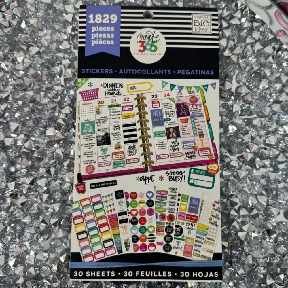 1829 pieces stickers 30 sheets Planner Vibrant Sticker Collection sticker